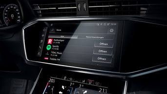 MMI Screen mit Audi Application Store Auswahl.
